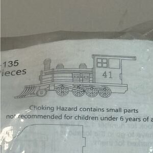 Train, Coal Car and Caboose PLU-135 200+Pieces Vintage Wooden Puzzle NWOT